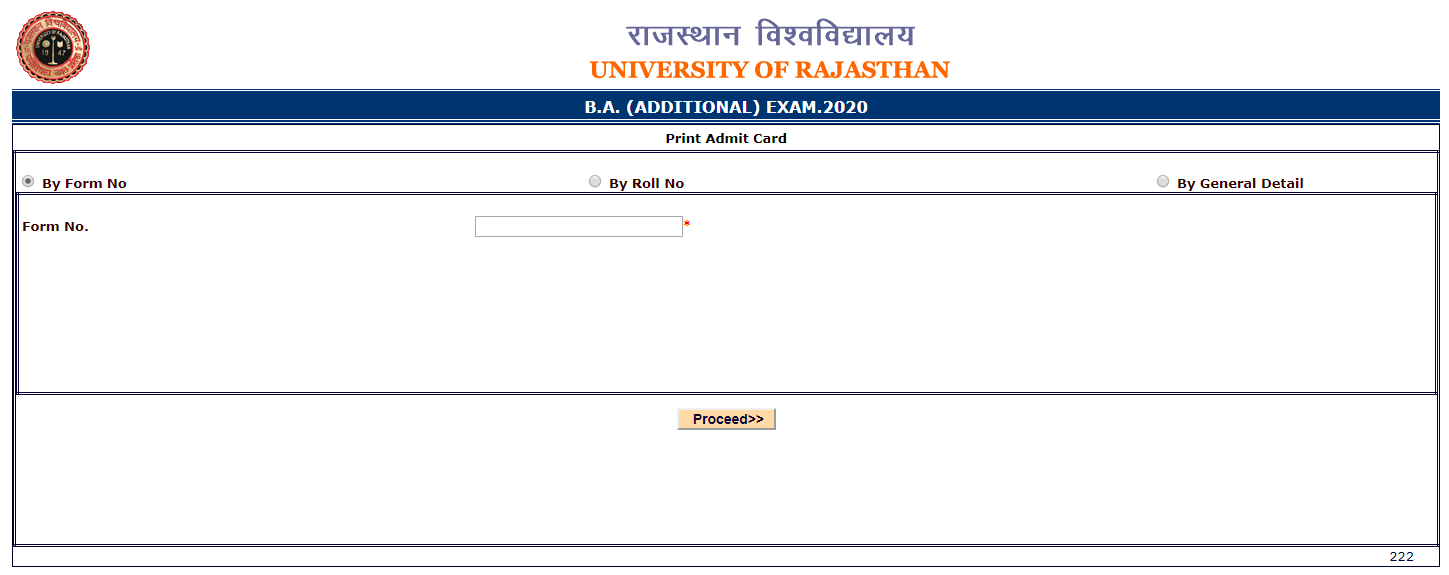 Uniraj Admit Card 2021