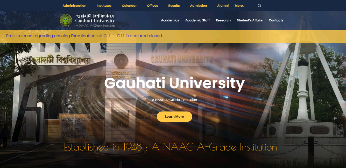 Gauhati University B.Com 3rd year Time Table