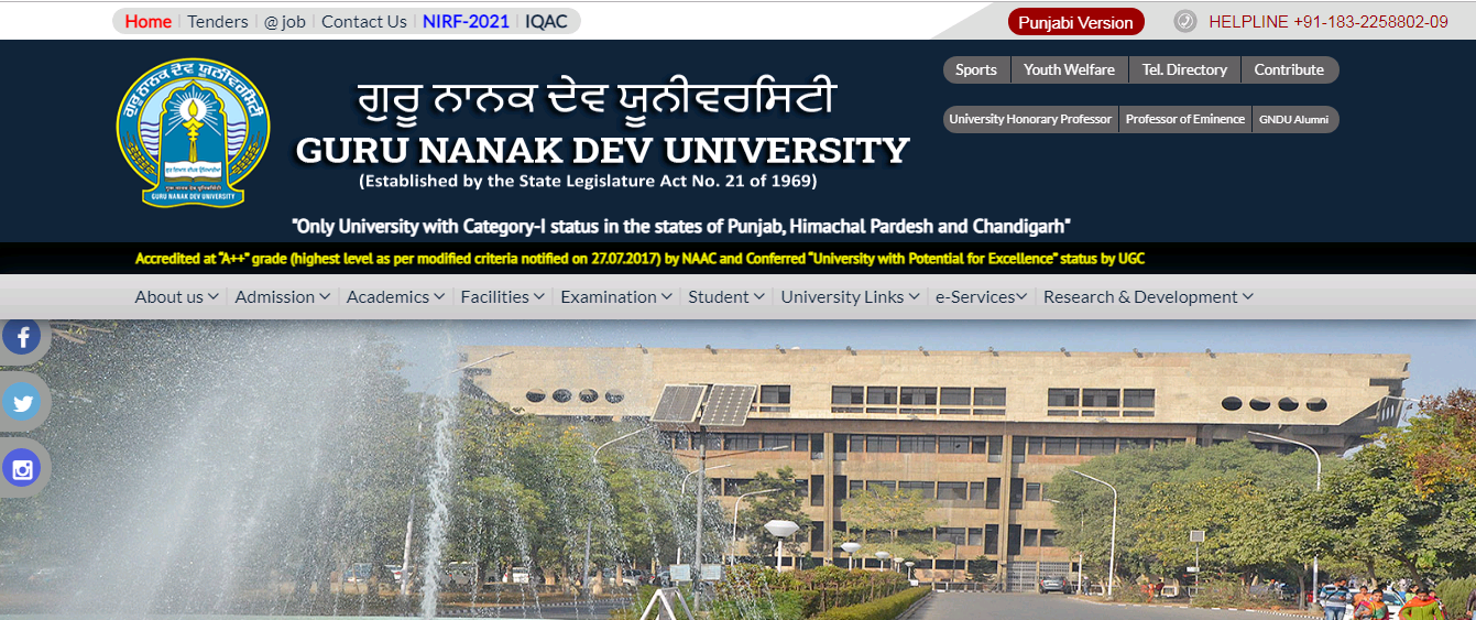 GNDU BA 3rd Year Date Sheet 2021