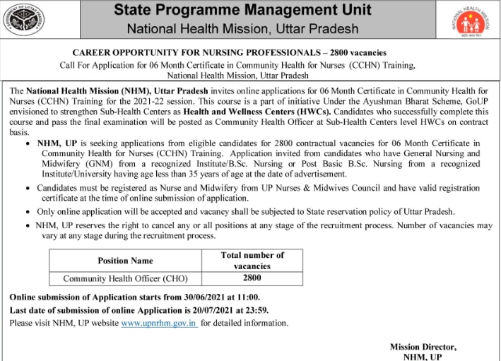 NHM UP Application Form 2021