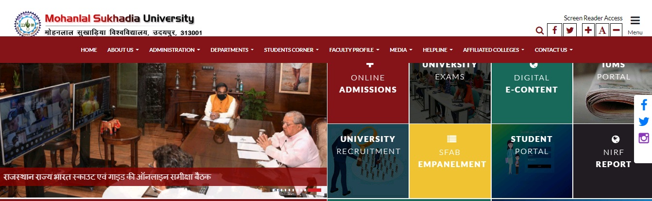 MLSU B.Com 3rd year Time Table 2021