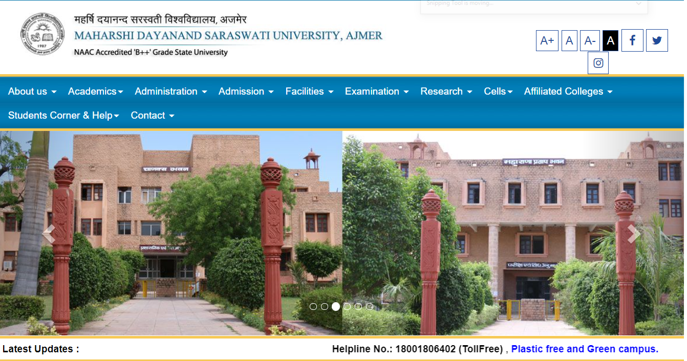 MDSU BSc 2nd Year Time Table 2021