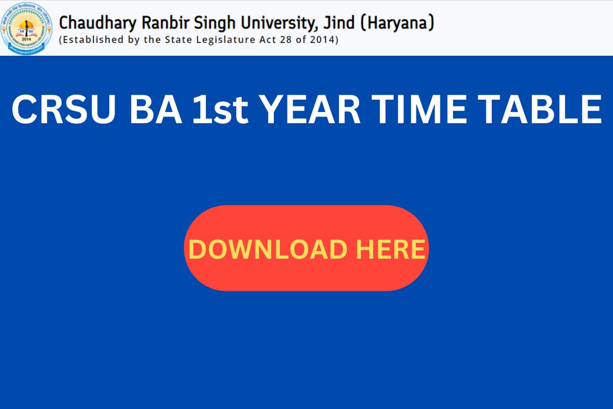 CRSU BA 1st YEAR TIME TABLE