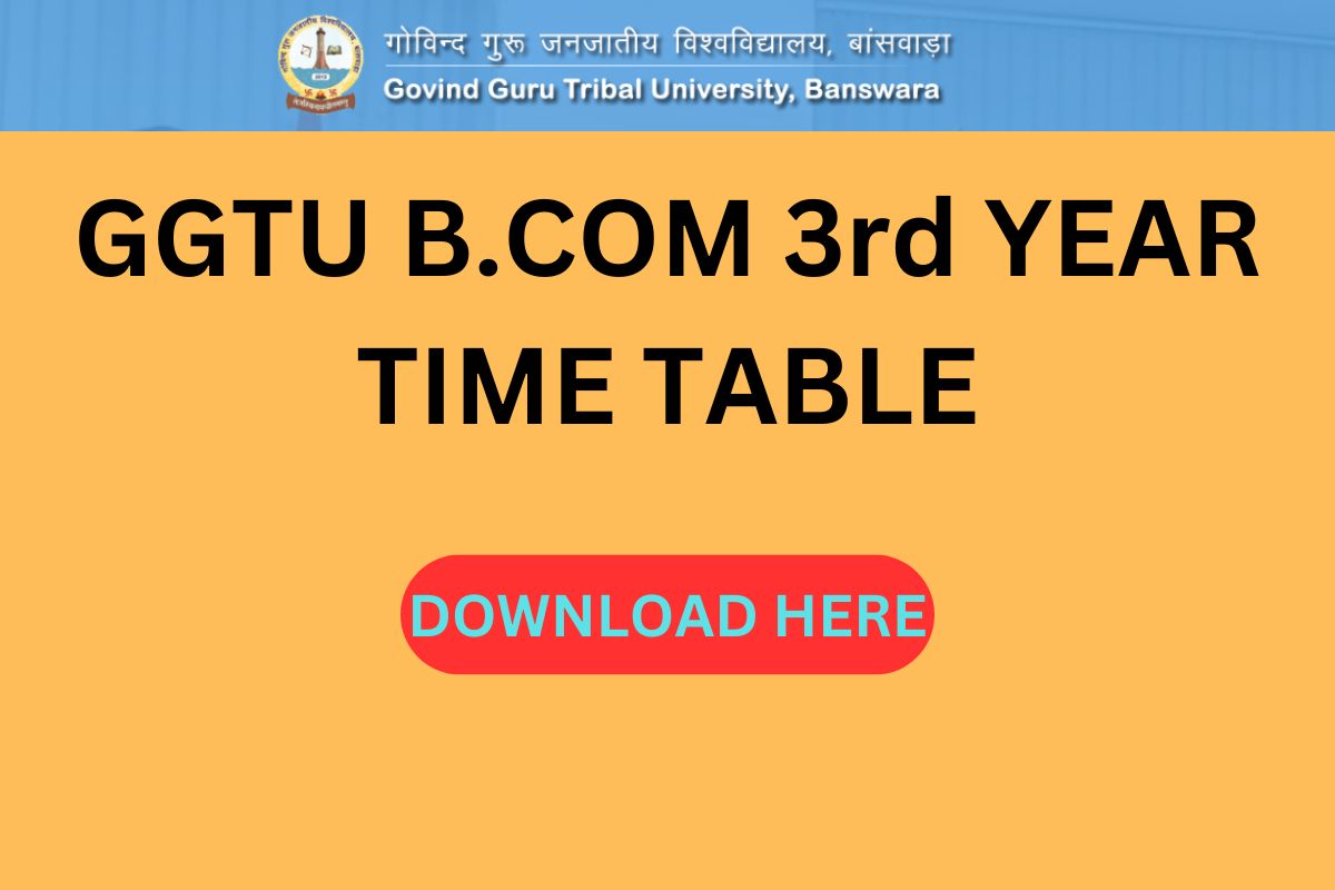 GGTU B.COM 3rd YEAR TIME TABLE