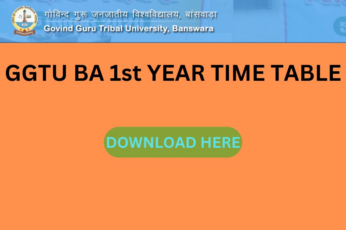 GGTU BA 1st YEAR TIME TABLE