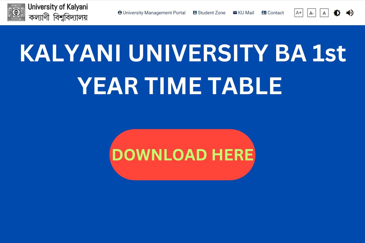 KALYANI UNIVERSITY BA 1st YEAR TIME TABLE