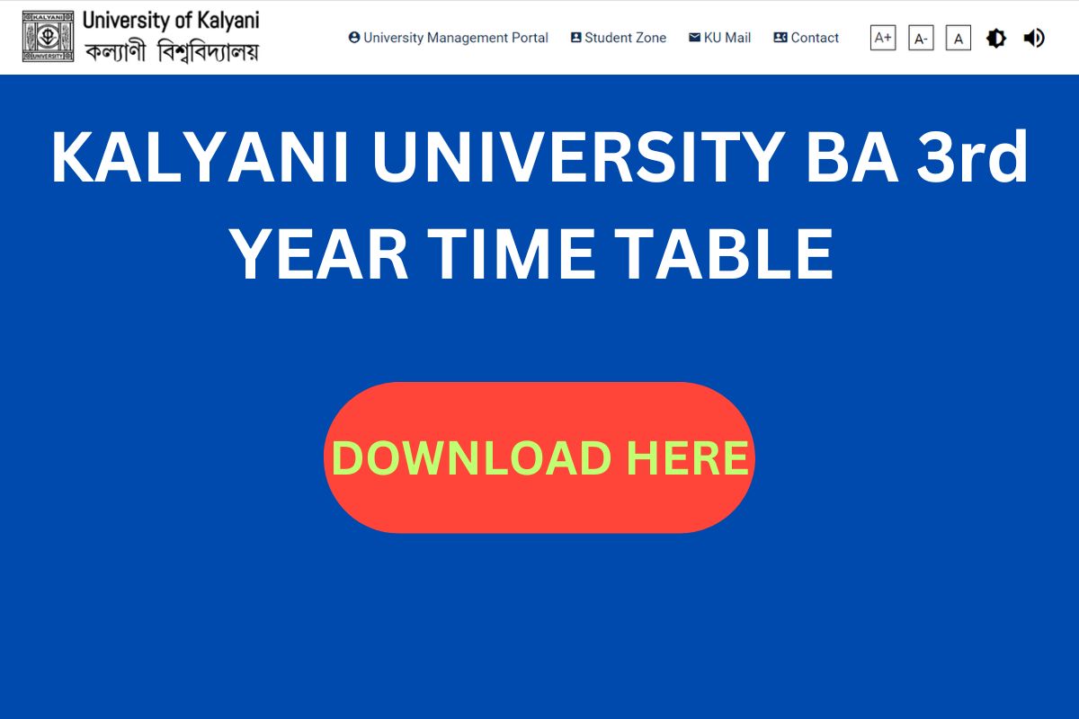KALYANI UNIVERSITY BA 3rd YEAR TIME TABLE