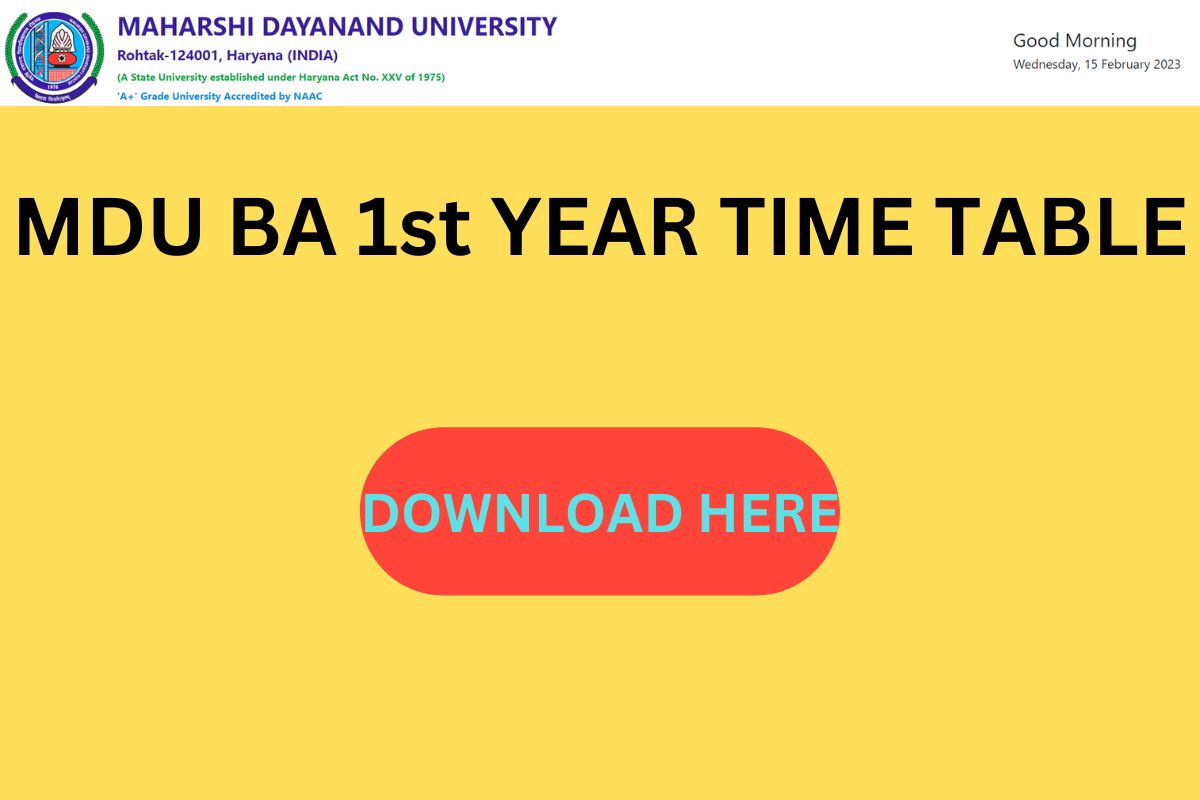 MDU BA 1st YEAR TIME TABLE