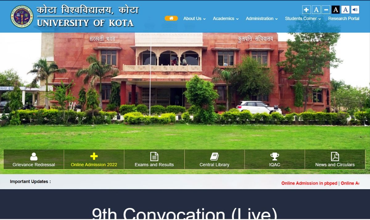 KOTA UNIVERSITY BA BSC BCOM TIME TABLE
