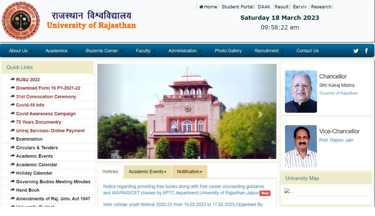 UNIRAJ BA PART 3rd YEAR TIME TABLE