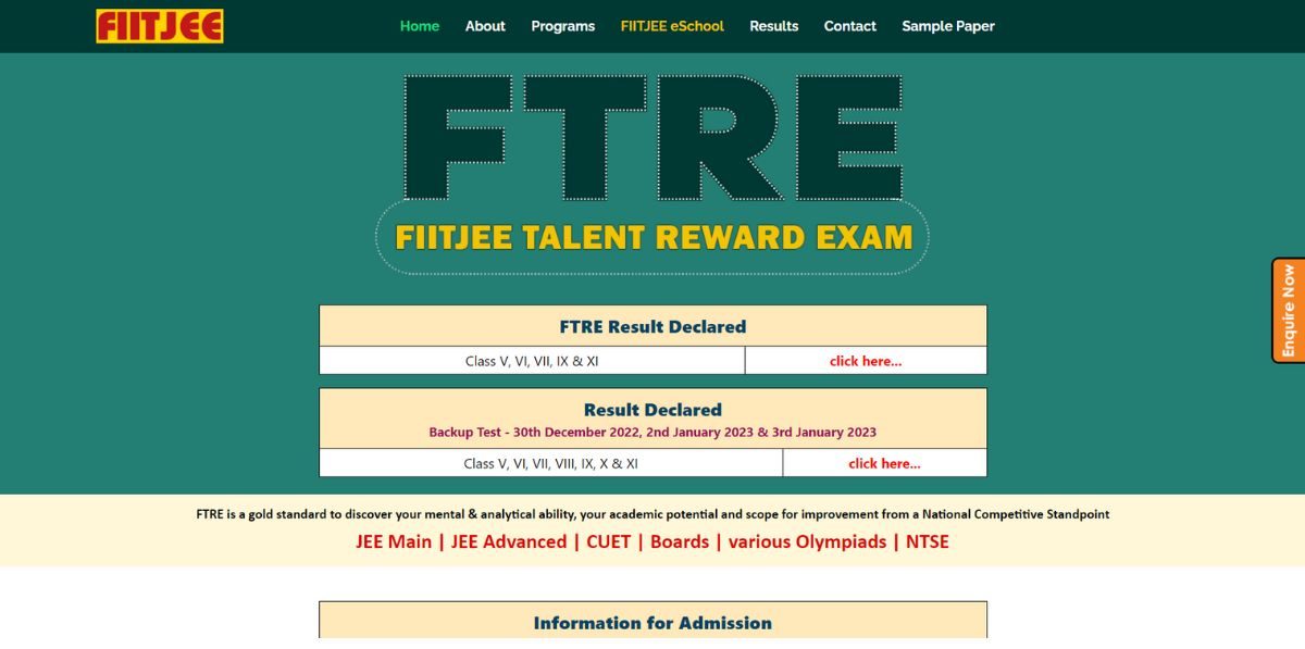 FIITJEE FTRE ANSWER KEY