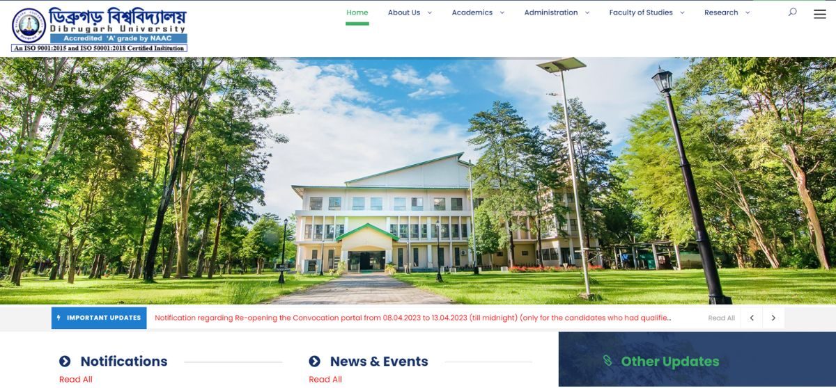 DIBRUGARH UNIVERSITY BA 1st YEAR TIME TABLE