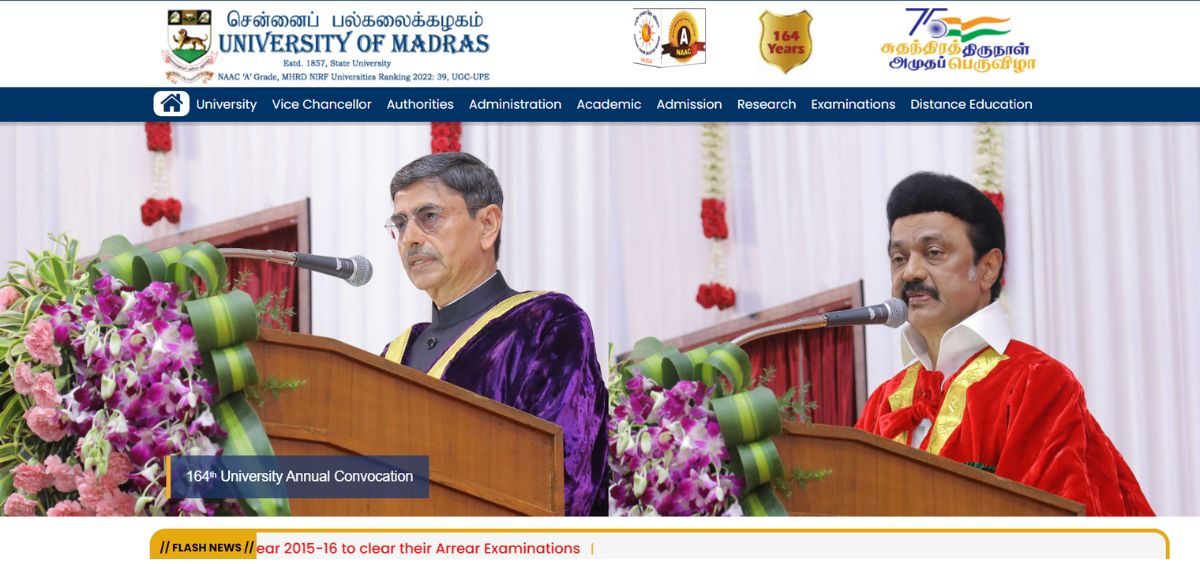 MADRAS UNIVERSITY BA 3rd YEAR TIME TABLE