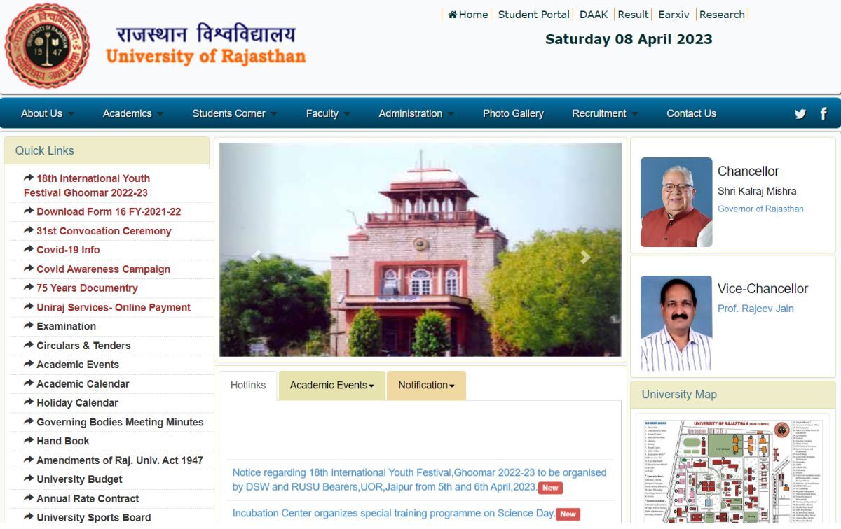 RAJASTHAN UNIVERSITY MSC FINAL TIME TABLE (2)