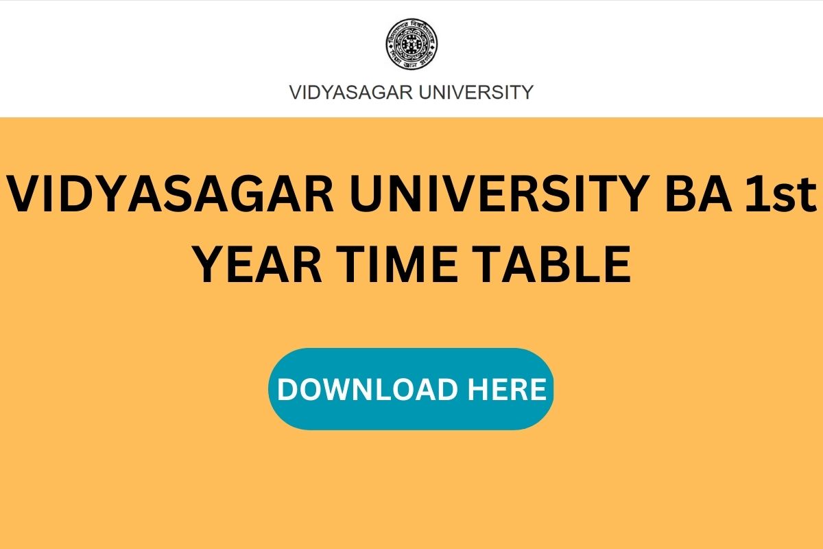 VIDYASAGAR UNIVERSITY BA 1st YEAR TIME TABLE