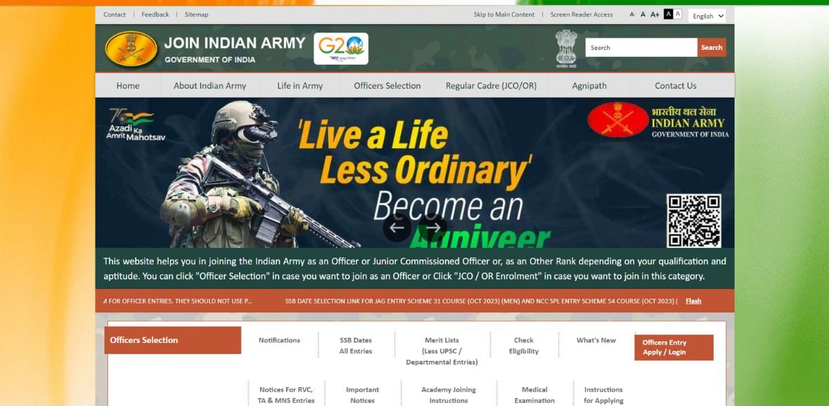 Indian Army TES 45 Online Form 2024 TES 45 Exam form 2024